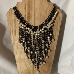 Statement Necklace - Black Pearl
